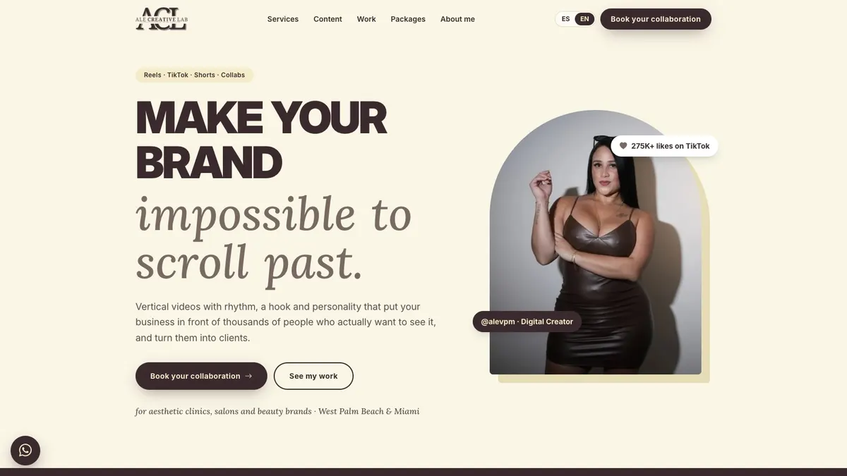Ale Creative Lab — Bilingual landing page